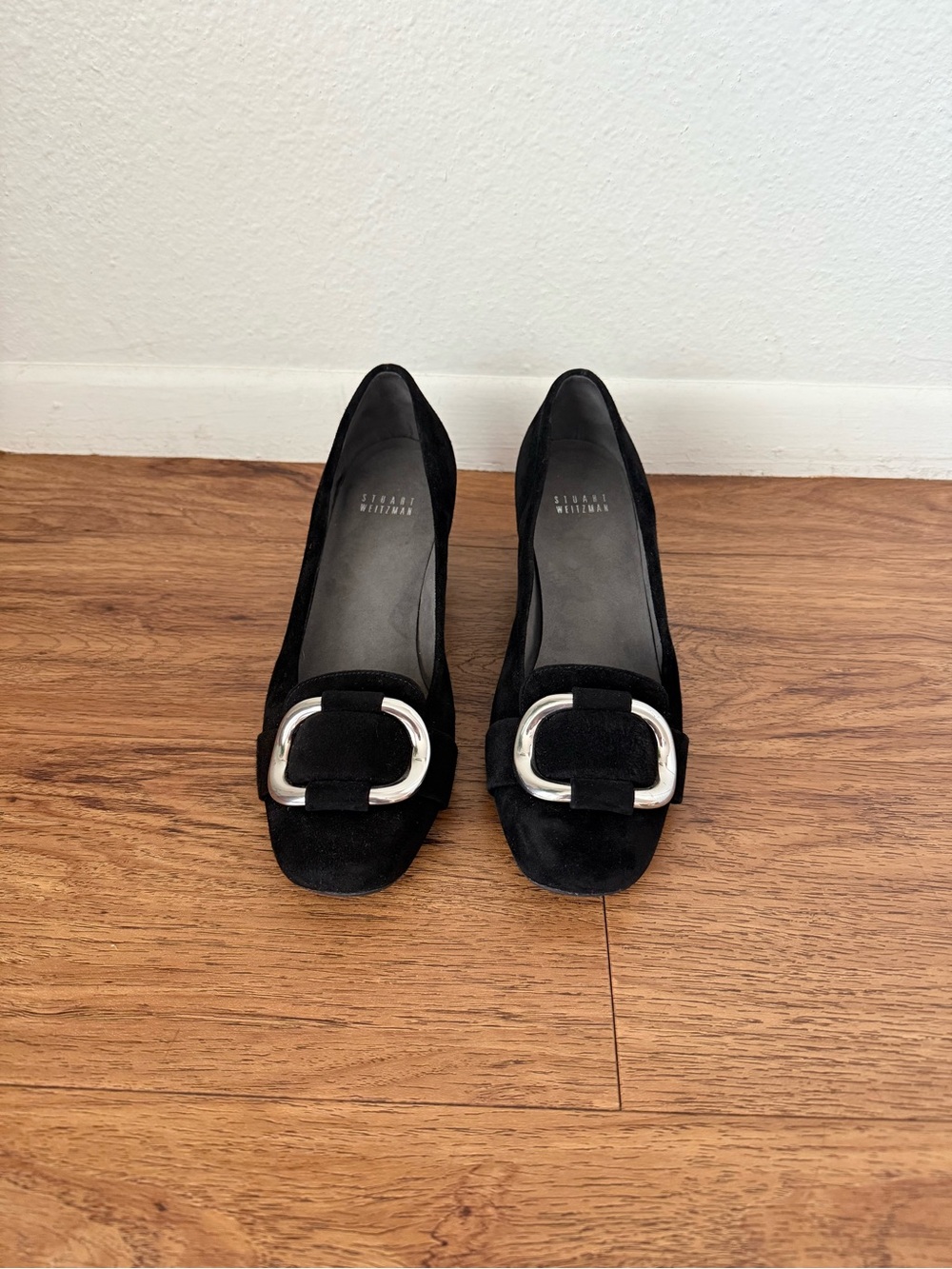 Stuart Weitzman Black Suede Wedge Pumps Size 7.5M - Picture 3 of 8
